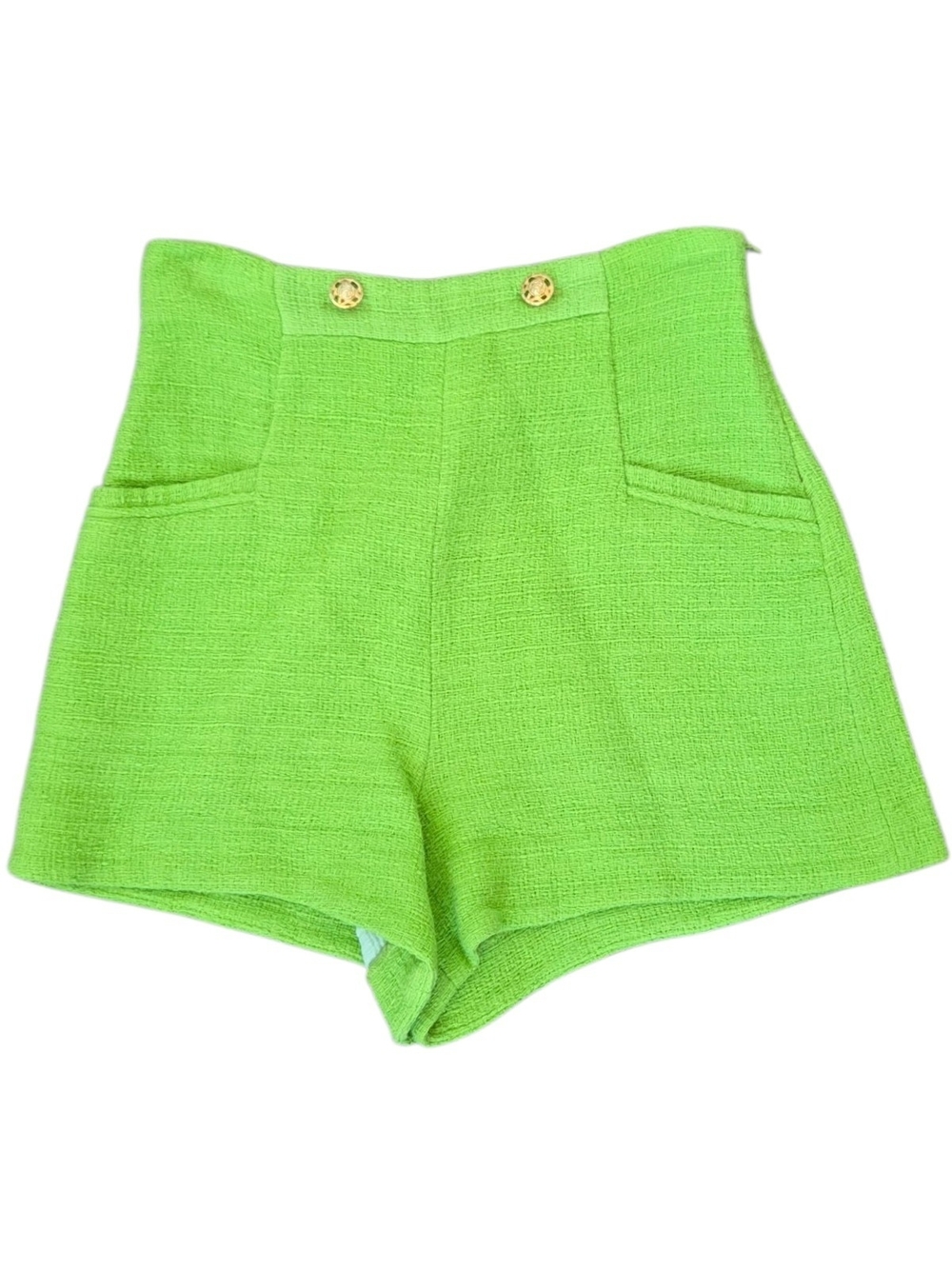🌟ZARA Lime Green Textured Shorts